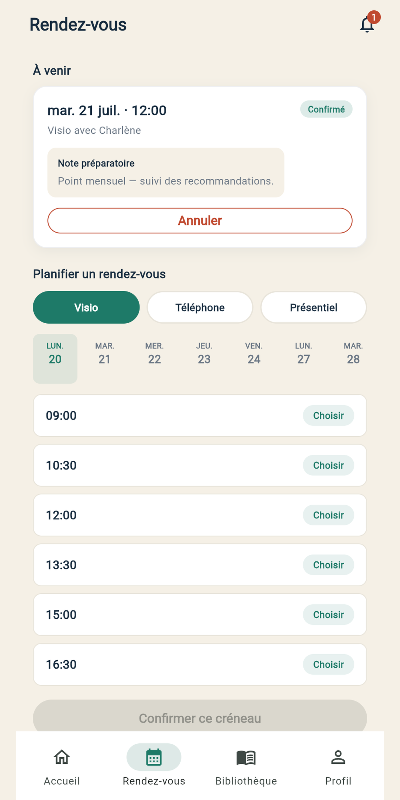 Prise de rendez-vous